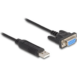 DELOCK καλώδιο USB σε RS-232 67382, 921.6Kbps, 1.8m, μαύρο