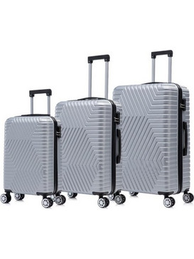 Σετ 3 Βαλίτσες Ταξιδιού ABS με Διπλούς Τροχούς 360 Γκρι
