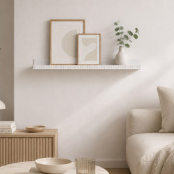 ΡΑΦΙΈΡΕΣ/ΡΆΦΙΑ ΤΟΊΧΟΥ STRIPED PHOTO SHELF 90*11,5*5,9CM WHITE COLOR HOME