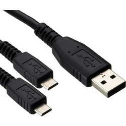 Καλώδιο σύνδεσης Ancus USB σε 2 x Micro USB Μαύρο 1m
