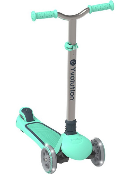YVolution Y Glider Air Metal Αναδιπλούμενο Παιδικό Πατίνι Τρίτροχο με Φωτάκια Πράσινο