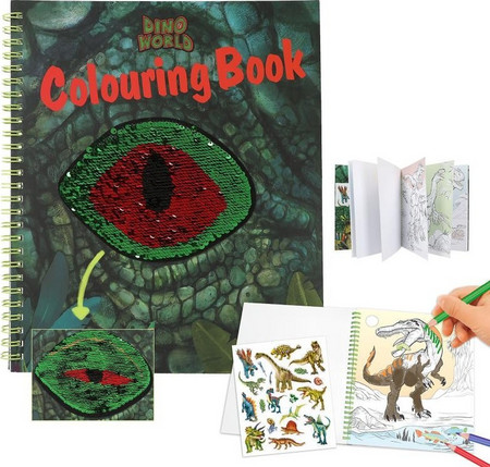 Dino World - Colouring Book With Reservible Seqins (0412757 )