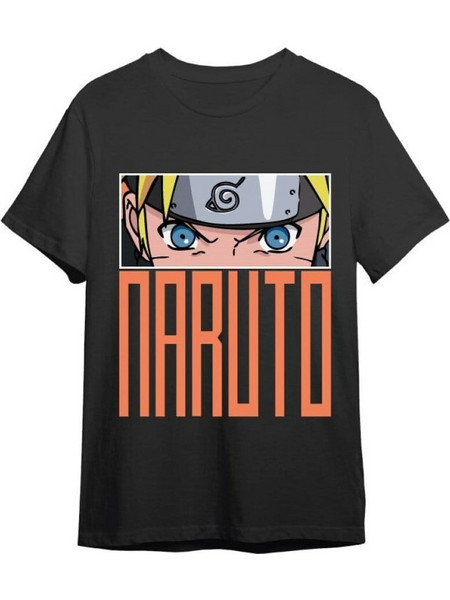 Naruto T-Shirt Naruto Eyes Black Size S