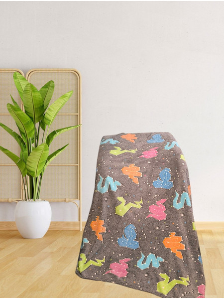 ΚΟΥΒΕΡΤΑ FLEECE ΦΩΣΦΟΡΙΖΕ ΦΙΔΙΑ ΓΚΡΙ ΠΟΛΥΧΡΩΜΑ 150Χ200