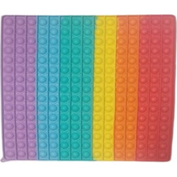 Pop it Fidget Τετράγωνο XXL Σιλικόνης ουράνιο τόξο 30X30 cm