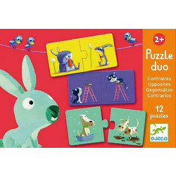 Παιδικό Puzzle Djeco Μαθαίνοντας Τα Αντίθετα 12x2 Κομμάτια