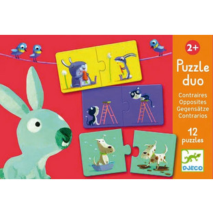 Παιδικό Puzzle Djeco Μαθαίνοντας Τα Αντίθετα 12x2 Κομμάτια