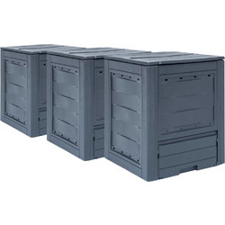vidaXL Κομποστοποιητές Κήπου 2 τεμ. Γκρι 60x60x73 εκ. 520 Λίτρα - 780 l