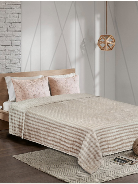 Κουβέρτα Fleece PUFFELLA BROWN MADI μονή: 160 x 220 εκ