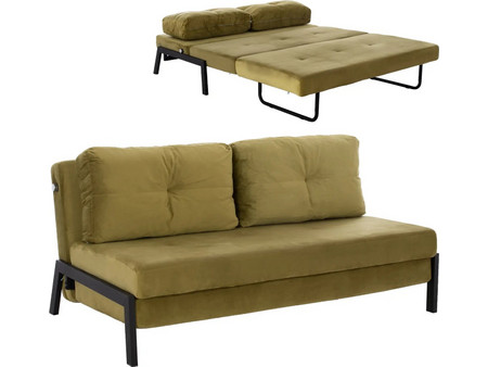 HomeMarkt Constance Διθέσιος Καναπές Κρεβάτι Βελούδινος Πράσινος 150x87x79cm HM3079.13
