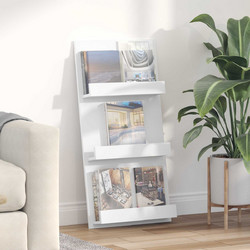 vidaXL Ράφι Περιοδικών Δρύς Sonoma 51x11x102 εκ Επεξεργασμένο Ξύλο - λευκό-51-x-11-x-102-εκ-επεξεργασμένο-ξύλο
