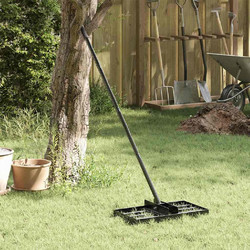 vidaXL Ράσπα κήπου 45x25x200 εκ - μαύρο, ατσάλι-με-επικάλυψη-πούδρας