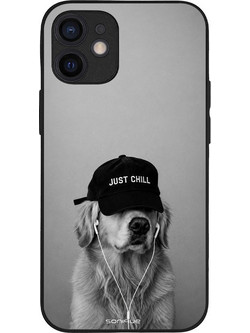Sonique Men's Edition Back Cover Just Chill Pup (iPhone 12 mini)