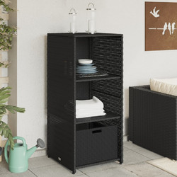 vidaXL Ντουλάπι Αποθήκευσης Κήπου 50x55x115 εκ. Συνθετικό Ρατάν - μαύρο