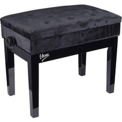 V-TONE BENCH 2 WL piano seat with storage compartment VELOUR BK