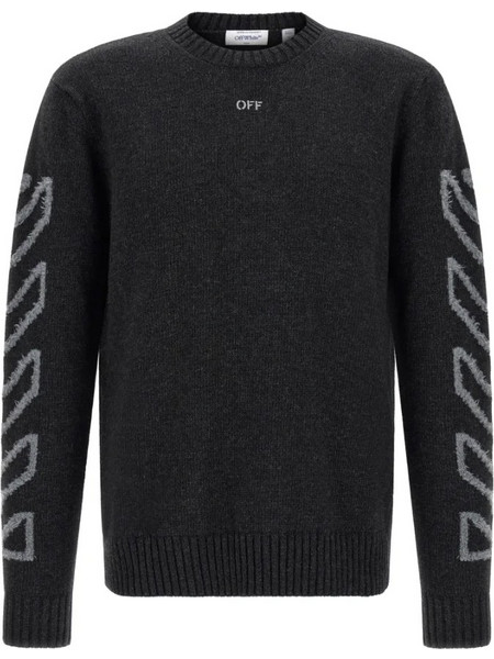 OFF WHITE DIAG ARROW FUZZY KNIT CREWNECK ΠΟΥΛΟΒΕΡ 44MHE087F26K001010-ANTRACITE