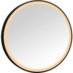 Καθρέπτης Τοίχου Με Φως Led Diana 1980302 Φ60cm Black Mirrors & More Μέταλλο