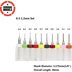 Drill Bits 0.3-1.2mm 10pcs