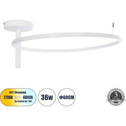 Φωτιστικό οροφής GloboStar Verona LED ρυθμιζόμενο λευκό ματ 60x60x23εκ