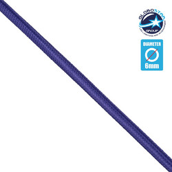 GloboStar(R) 77611 Στρογγυλό Υφασμάτινο Καλώδιο 1m 2 x 0.75mm Μωβ
