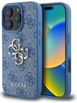 Guess Back Cover Ανθεκτικό για iPhone 16 Pro - Μπλε