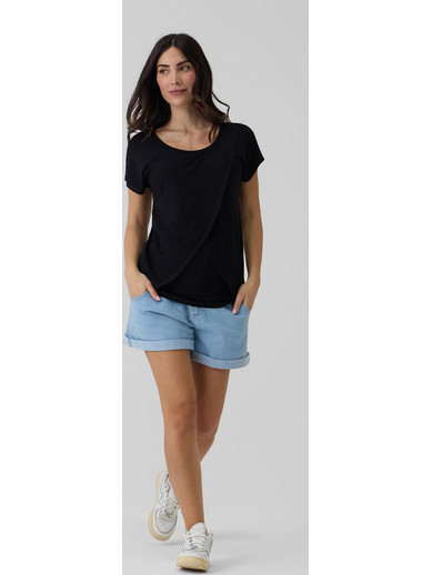 γυναικείο t-shirt εγκυμοσύνης/θηλασμού μαύρο