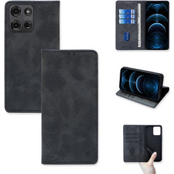 Sonique Vintage Magnet Θήκη Πορτοφόλι Μαύρο (Motorola Moto G75 5G)