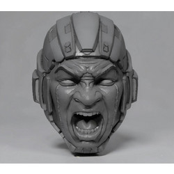 Φιγούρα Custom Head Johnathan Majors Kang Helmet 3D εκτυπωμένη