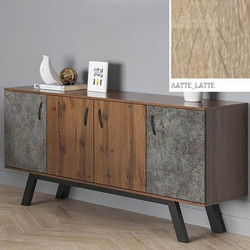 Μπουφές Νο 8 Με 4 Πόρτες 180x44.5x84 Με Επιλογές Χρωμάτων Δίχρωμος - Λάττε-Latte