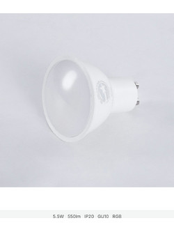 GloboStar(R) 60487 Έξυπνο Σποτ LED GU10 MR16 Smart Home Wifi 5.5W 550lm 120 AC 220-240V IP20 Φ5 x Υ6.5cm RGB+CCT - Εναλλαγή Φωτισμού & Dimming μέσω Εφαρμογής Tuya - Bridgelux Chip