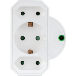 REV Steckdosenadapter 3-fach mit Uberspannungsschutz, white