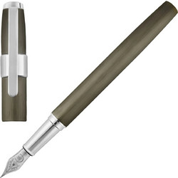 Cerruti 1881 NSW3562D Block Brushed Gun Fountain Pen