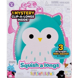Jazwares Squish-a-longs - Blind Μπρελόκ-θήκη 8 Θέσεων με 3 Φιγούρες W4 (6 Σχέδια) - Jazwares JWSL0199