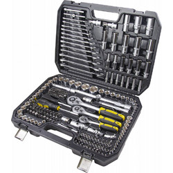TOP MASTER Κασετίνα καρυδάκι 1/4'' & 3/8'' & 1/2'' σετ 216τεμ 339207