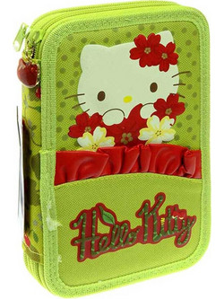 Graffiti Hello Kitty Κασετίνα Γεμάτη με 2 Θήκες Πράσινη 169332