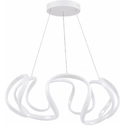 VenCore VenCore Nuvia White 7741-20032 - Μοντέρνο Κρεμαστό Φωτιστικό Οροφής LED 45W Λευκό Αλουμίνιο με Ρυθμιζόμενο CCT Λευκό - Ημέρας - Θερμό & Χειριστήριο - Φ48 x Υ18cm