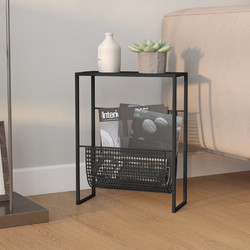 vidaXL Ραφιέρα Περιοδικών Μαύρη 35x15x45cm από Ατσάλι 1 τεμ
