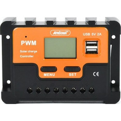 Ρυθμιστής Φόρτισης PWM 12V 10A Andowl Q-KZ001 Μαύρο/Πορτοκαλί