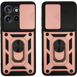 Sonique Ring Armor CamPro Back Cover Θήκη Ροζ Χρυσό (Motorola Edge 50 Neo 5G / Edge 60 Neo 5G)