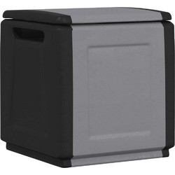 vidaXL Μπαούλο Αποθήκευσης Κήπου 54x53x57cm Σκ. Γκρι/Μαύρο 130 Λίτρα 1 τεμ