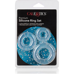 CalExotics Premium Silicone Ring Σετ Ελαστικά Δαχτυλίδια Πέους Σιλικόνης Διαφανή 3τμχ
