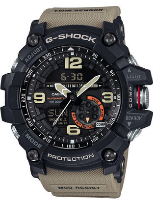 Casio G-Shock Mudmaster Ανδρικό Ρολόι Χρονογράφος με Μπεζ Καουτσούκ Λουράκι GG-1000-1A5ER