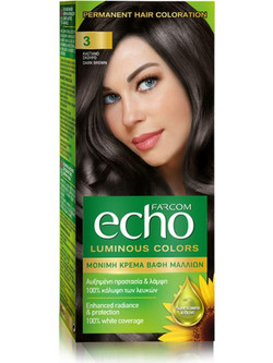 Farcom Echo 3 Καστανό Σκούρο Μόνιμη Βαφή Μαλλιών 60ml