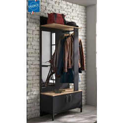 Store Έπιπλο Εισόδου 81x37x190εκ. Μαύρο/Δρυς Sonoma