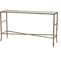 Artekko Dynamic Κονσόλα Μέταλλο Καθρέπτη Χρυσό (143x35.5x76.5)cm
