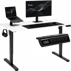 Ηλεκτρικό γραφείο 120x60 cm με ρυθμιζόμενο ύψος 72-118 cm λευκή επιφάνεια ModernHome