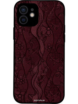 Sonique Diva Series Θήκη Βουργουνδί Δαντέλα (iPhone 12)