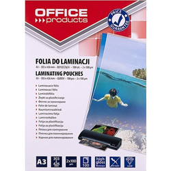 OFFICE PRODUCTS Laminating film, A3, 2x100 microns, glossy, 100 sheets, transparent 20325625-90