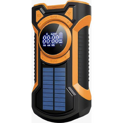 Xtorm - Just in Case 5000mAh Emergency Radio with Solar Black/Orange - Electronics