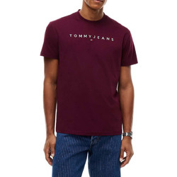 Ανδρικό T-shirt με Λαιμόκοψη Σκούρο Μωβ Tommy Jeans DM0DM20744-V11